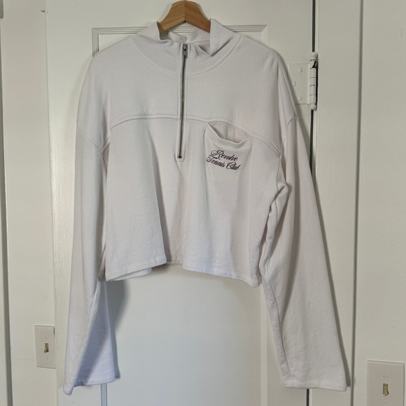 Revolve Half Zip Tennis Club Sweatshirt rare NWOT - Picture 2 of 7